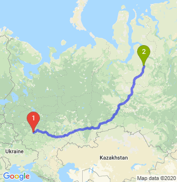Маршрут из Новомосковска в Коротчаево