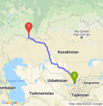 Маршрут из Оренбурга в Ташкент
