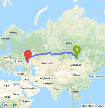 Маршрут из Волгограда в Иркутск