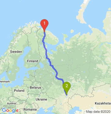 Маршрут из Мурманска в Саратов