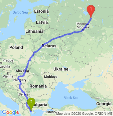 Маршрут из Ярославля в Салоники