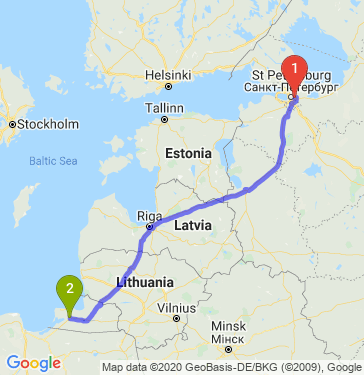 Маршрут из Санкт-Петербурга в Большое Исаково