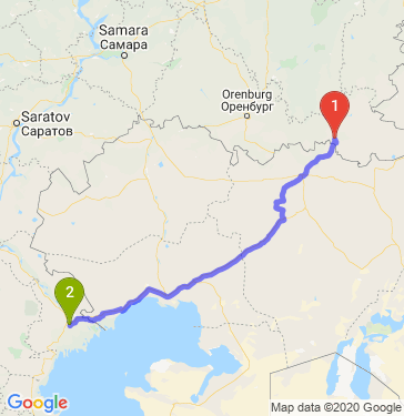Маршрут из Орска в Астрахань