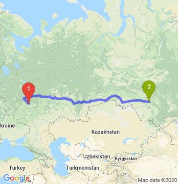 Маршрут из Рязани в Москву