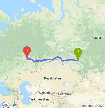 Маршрут из Нижнекамска в Новосибирск