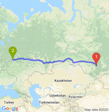 Маршрут из Прокопьевска в Мытищи