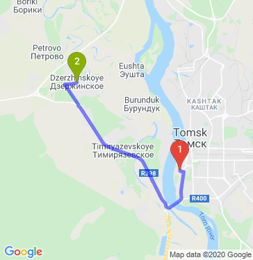Маршрут из Томска в Дзержинское