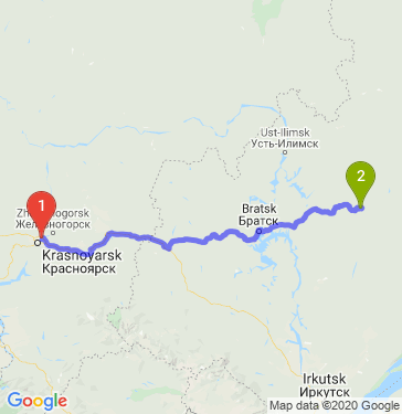 Маршрут из Красноярска в Усть-Кута