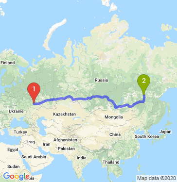 Маршрут из Пензы в Нерюнгри