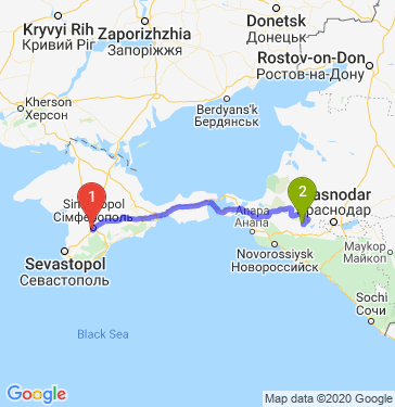 Маршрут из Симферополя в Мингрельскую