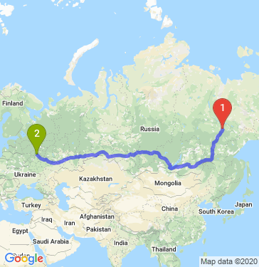 Маршрут из Якутска в Бронниц