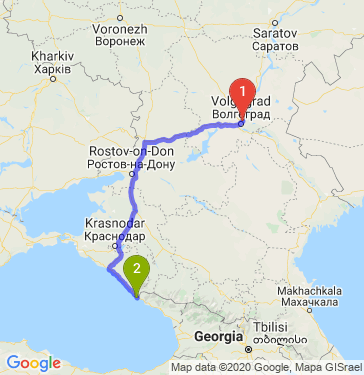 Маршрут из Волгограда в Большой Сочи