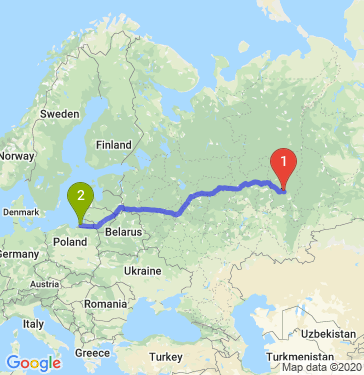 Маршрут из Перми в Калининград