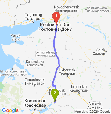 Маршрут из Батайска в Усть-Лабинск