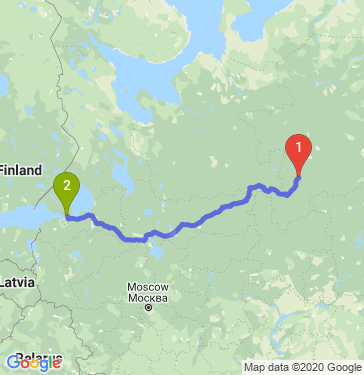 Маршрут из Сыктывкара в Санкт-Петербург