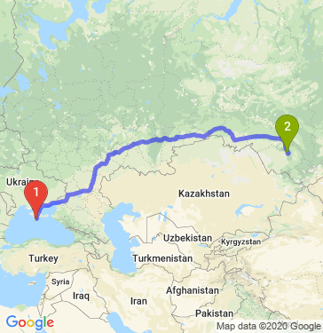 Маршрут из Симферополя в Барнаул