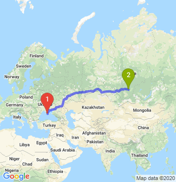 Маршрут из Симферополя в Красноярск