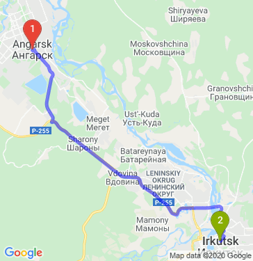 Маршрут из Ангарска в Иркутск