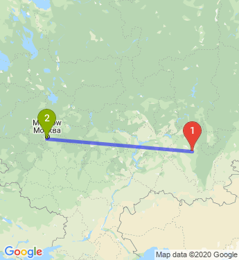 Маршрут из Уфы в Москву