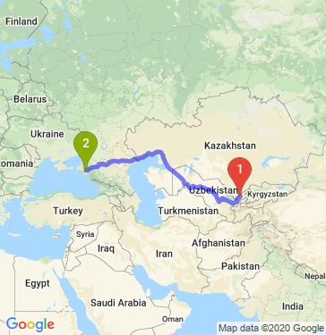 Маршрут из Ташкента в Краснодар