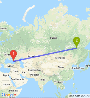 Маршрут из Сочи в Тынду