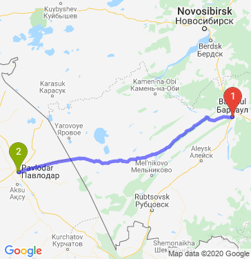 Маршрут из Барнаула в Павлодара