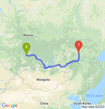Маршрут из Нерюнгри в Красноярск