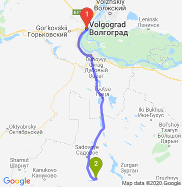 Маршрут из Волгограда в Аршань Зельмень