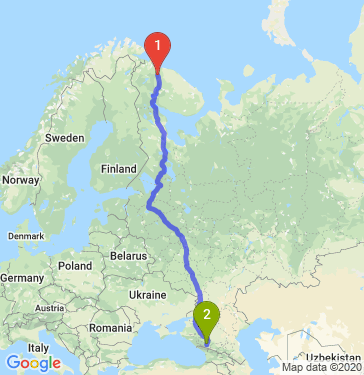 Маршрут из Мурманска в Кардоникскую
