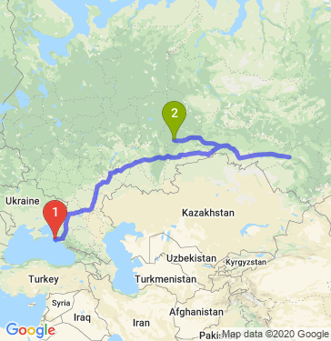 Маршрут из Новороссийска в Екатеринбург