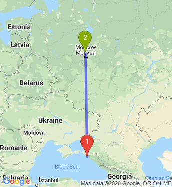 Маршрут из Новороссийска в Яхрому