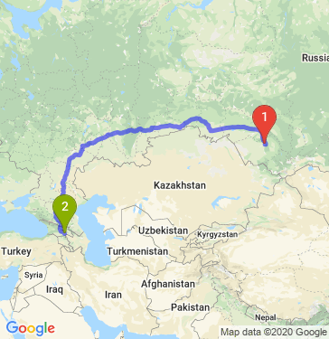 Маршрут из Барнаула в Тбилиси