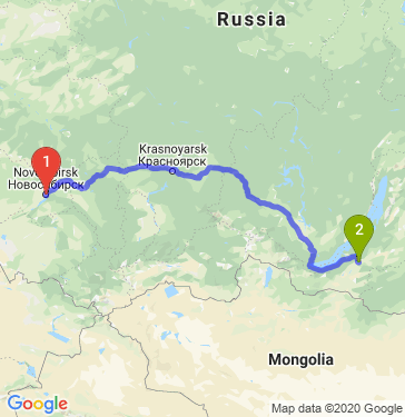 Маршрут из Новосибирска в Улан-Удэ