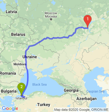 Маршрут из Ульяновска в Стамбул