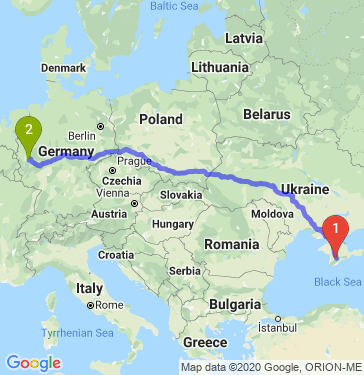 Маршрут из Симферополя в Бонна