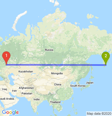 Маршрут из Пензы в Петропавловск-Камчатский