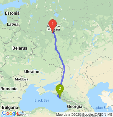Маршрут из Одинцова в Большой Сочи