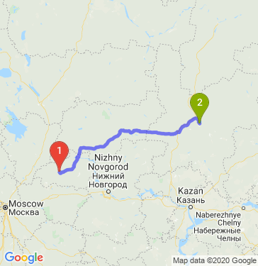 Маршрут из Иванова в Киров