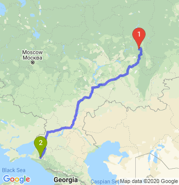Маршрут из Красного Ясыла в Краснодар