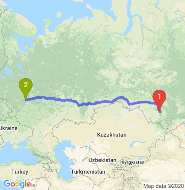 Маршрут из Барнаула в Москву