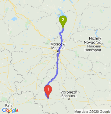Маршрут из Курска в Углича