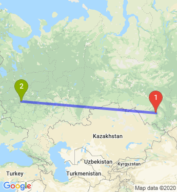 Маршрут из Барнаула в Москву