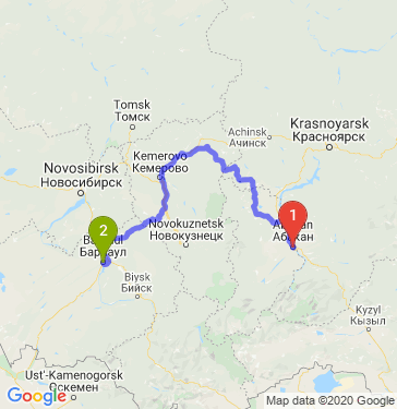 Красноярск барнаул карта