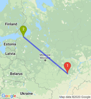 Маршрут из Пензы в Санкт-Петербург