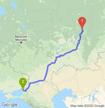 Маршрут из Перми в Морской