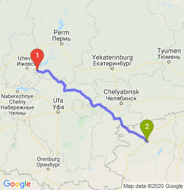Маршрут из Чайковского в Костаная
