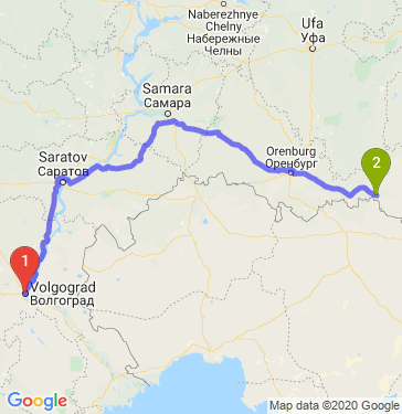Маршрут из Волгограда в Орск