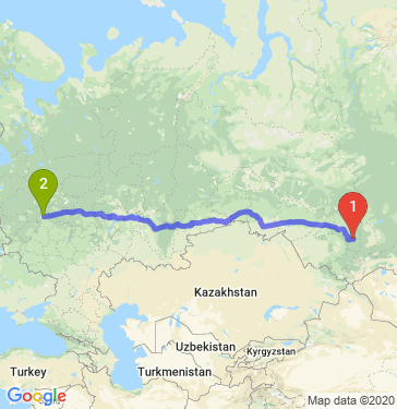 Маршрут из Мысков в Балашиху