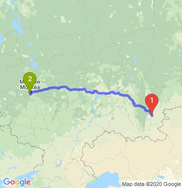 Маршрут из Магнитогорска в Москву