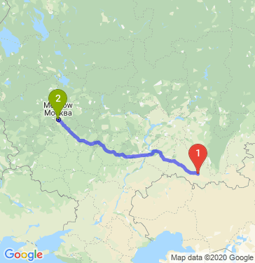 Маршрут из Оренбурга в Москву